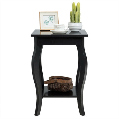 Accent Sofa End Side Table, Black