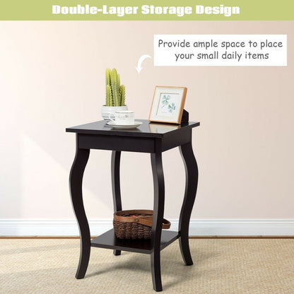 Accent Sofa End Side Table, Brown