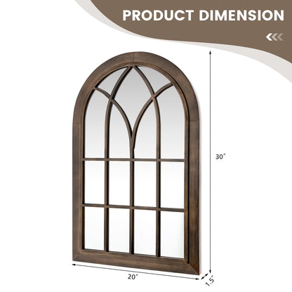 3-Layered Arched Mounted Mirror for Vanity Bedroom Entryway, Brown