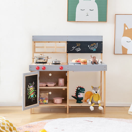 Outdoor Kid's Mud Kitchen Set with Detachable Water Box for Toddlers Over 3, Multicolor Play Kitchen Sets Multicolor at Gallery Canada