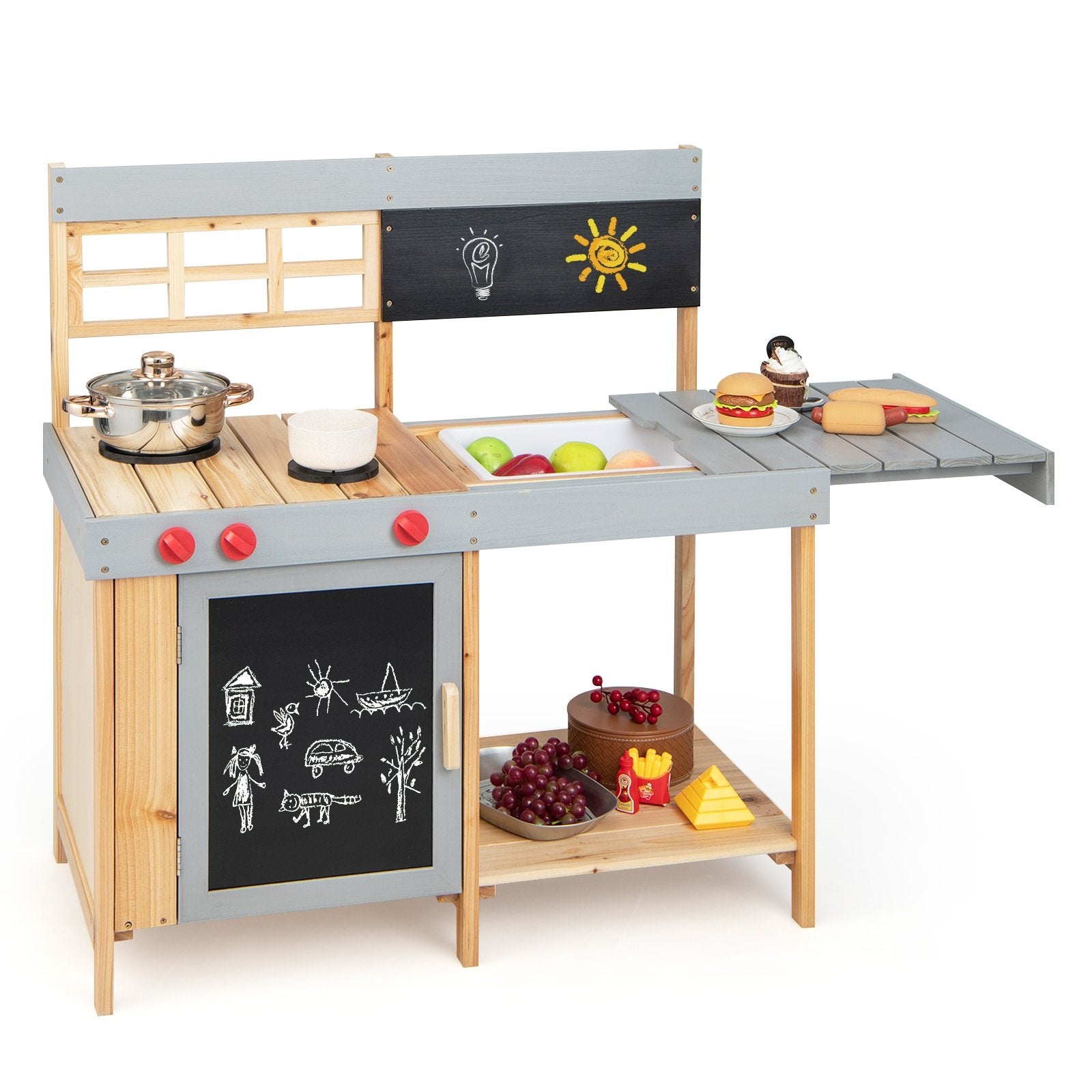 Outdoor Kid's Mud Kitchen Set with Detachable Water Box for Toddlers Over 3, Multicolor at Gallery Canada