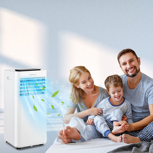 8000 BTU Portable Air Conditioner, Fan Dehumidifier, Sleep Mode, White Portable Air Conditioners White at Gallery Canada