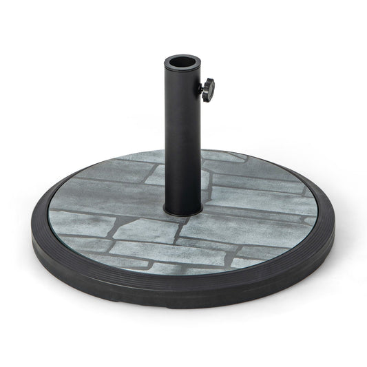 35lbs Umbrella Base with Built-in Cement, Black & Gray