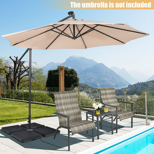 4 Pieces 13L Cantilever Offset Patio Umbrella Base with Easy-Fill Spouts, Black Outdoor Umbrella Bases Black at Gallery Canada