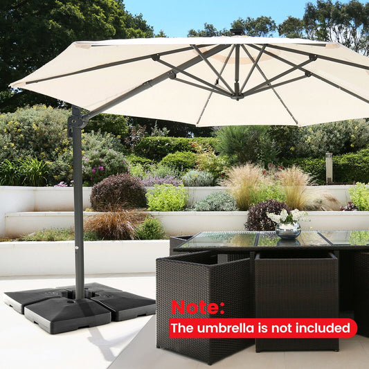 4-Piece 20L Cantilever Offset Patio Umbrella Base, Black Outdoor Umbrella Bases Black at Gallery Canada