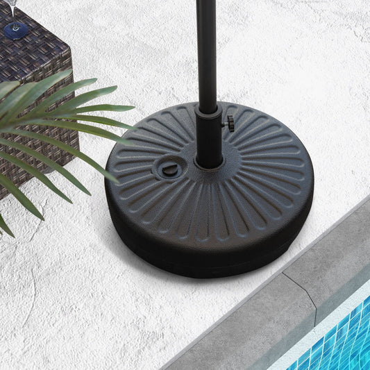 20 Inch Heavy-Duty Fillable Round Umbrella Base, Black Outdoor Umbrella Bases Black at Gallery Canada