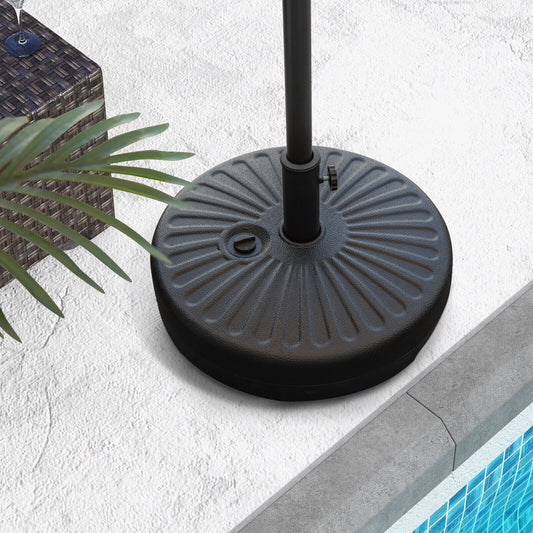 20 Inch Fillable Heavy-Duty Round Umbrella Base Stand, Black Outdoor Umbrella Bases Black at Gallery Canada