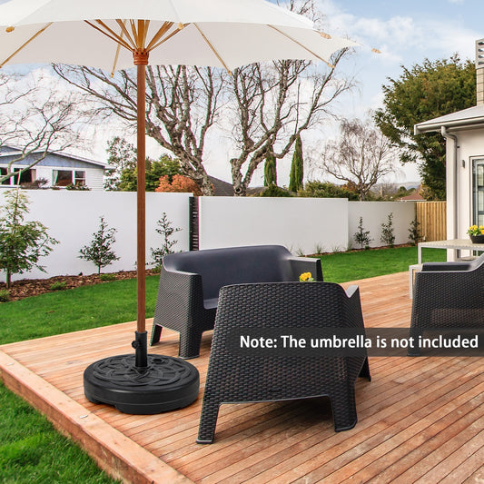 22 Inch Fillable Heavy-Duty Round Patio Umbrella Base Stand, Black Outdoor Umbrella Bases Black at Gallery Canada