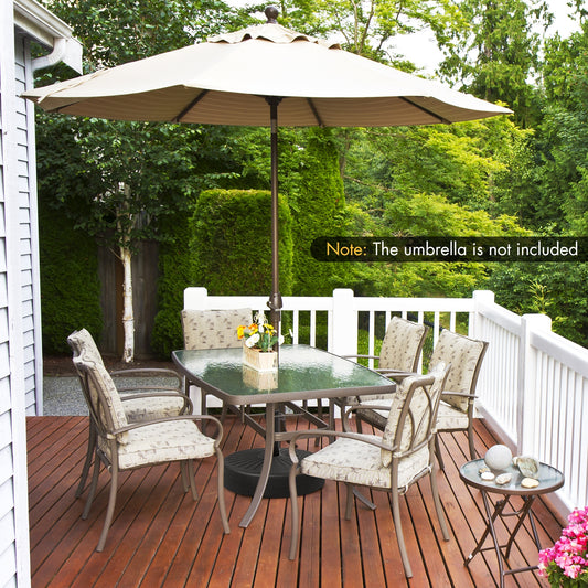 19.5 Inch Fillable Round Umbrella Base Stand, Black Outdoor Umbrella Bases Black at Gallery Canada