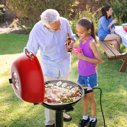 1600W Portable Electric BBQ Grill with Removable Non-Stick Rack, Black & Red Outdoor Grills Black & Red at Gallery Canada