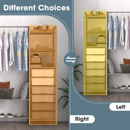 Free Standing Closet Organizer with Removable Drawers and Shelves, Gray