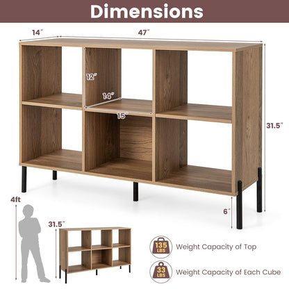 Open-Back Bookshelf with Drawer for Study, Natural