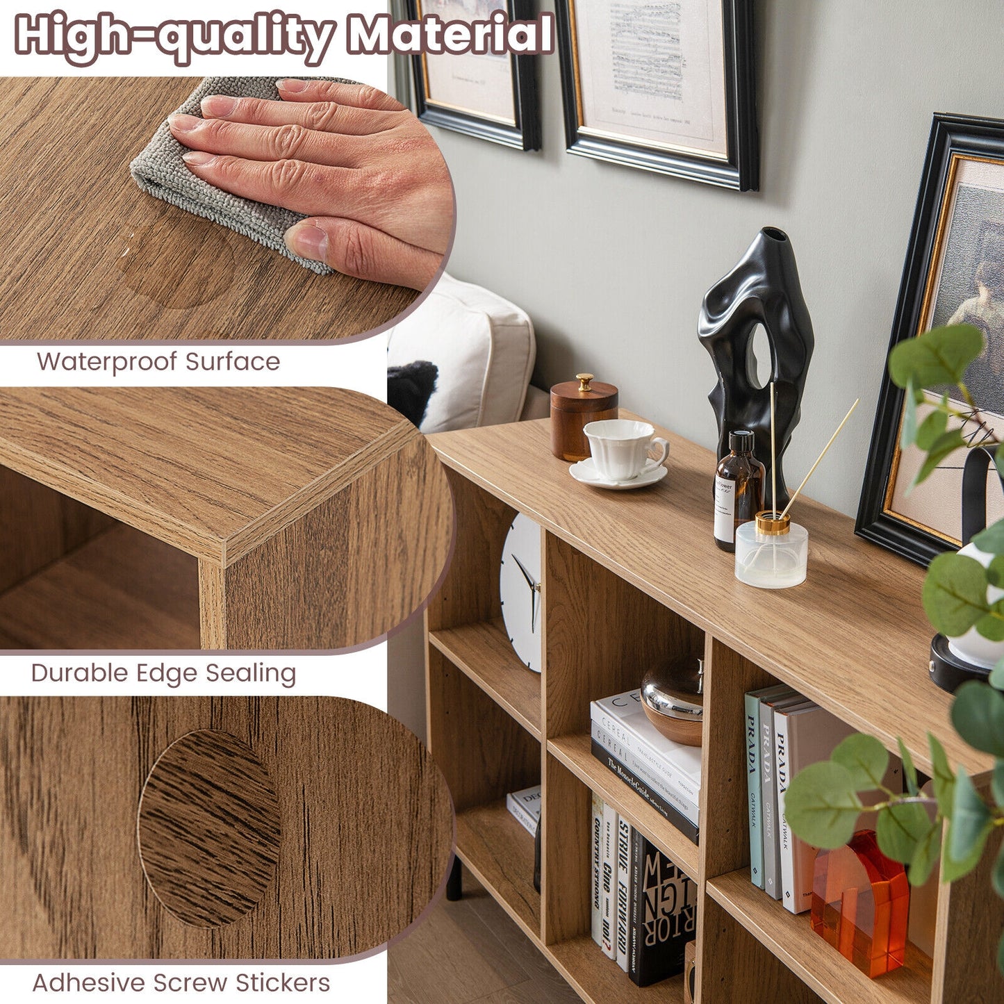 Open-Back Bookshelf with Drawer, Natural Bookcases at Gallery Canada
