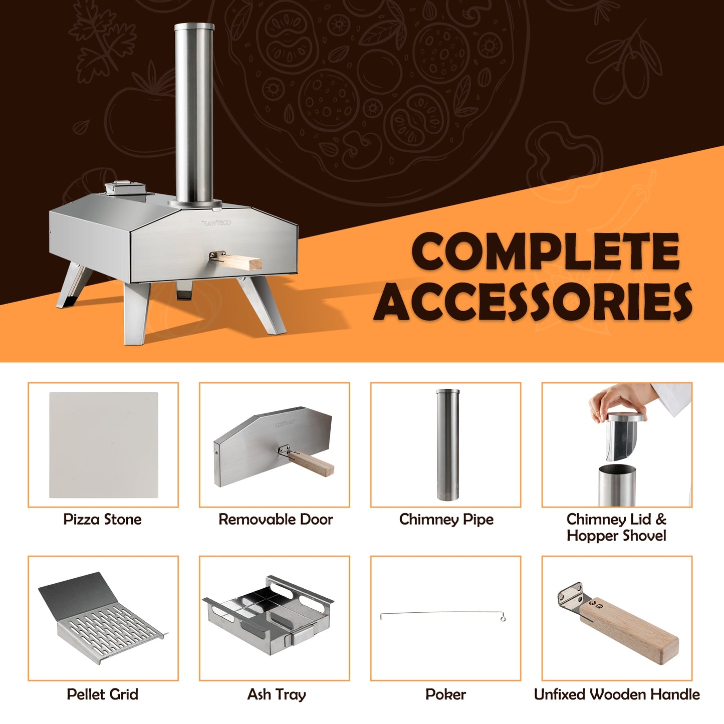 Portable Stainless Steel Outdoor Pizza Oven with 12 Inch Pizza Stone, Silver Outdoor Grills at Gallery Canada
