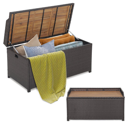 45 Gallon Outdoor Storage Bench with Zippered Liner, Brown at Gallery Canada