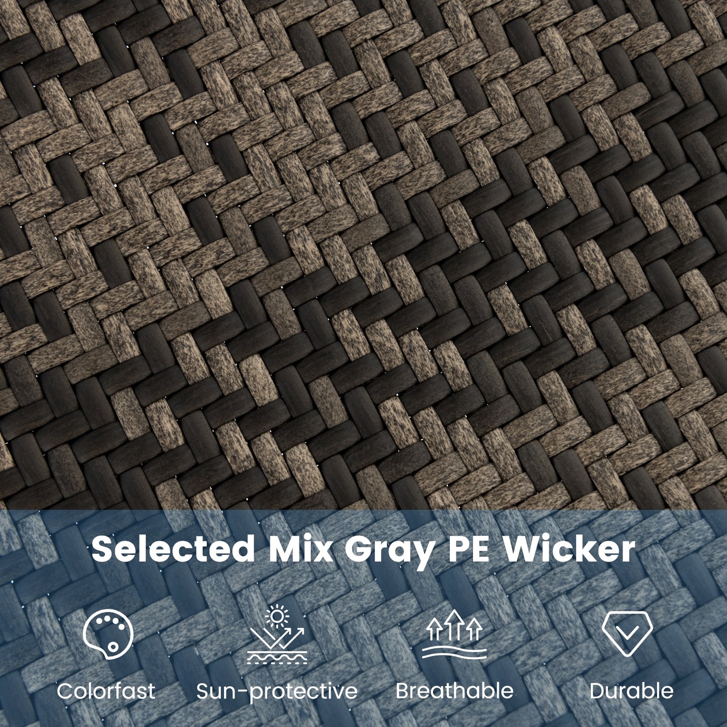 Patio PE Wicker Rocking Chair, With Armrests And Metal Frame, Gray Patio Rocking Chairs & Gliders at Gallery Canada