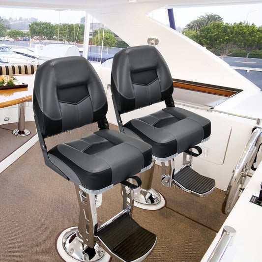 Set Of 2 Folding Low Back Fishing Boat Seats, Black Swimming Black at Gallery Canada