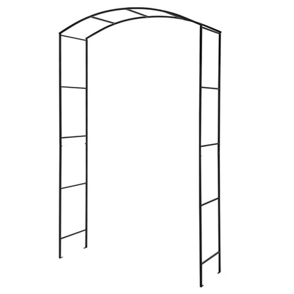 Garden Arch Arbor Trellis with Gate Patio Plant Stand Archway, Black
