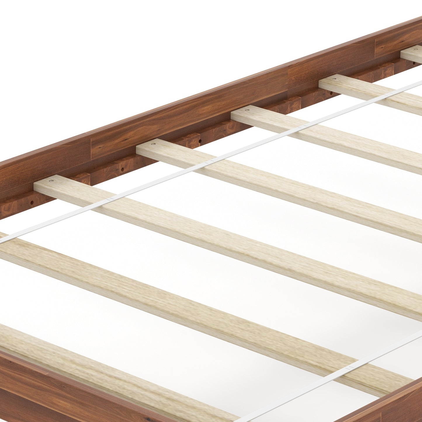 Twin/Full/Queen Size Wood Bed Frame with Headboard and Slat Support-Twin Size, Walnut Simple Bed Frame at Gallery Canada