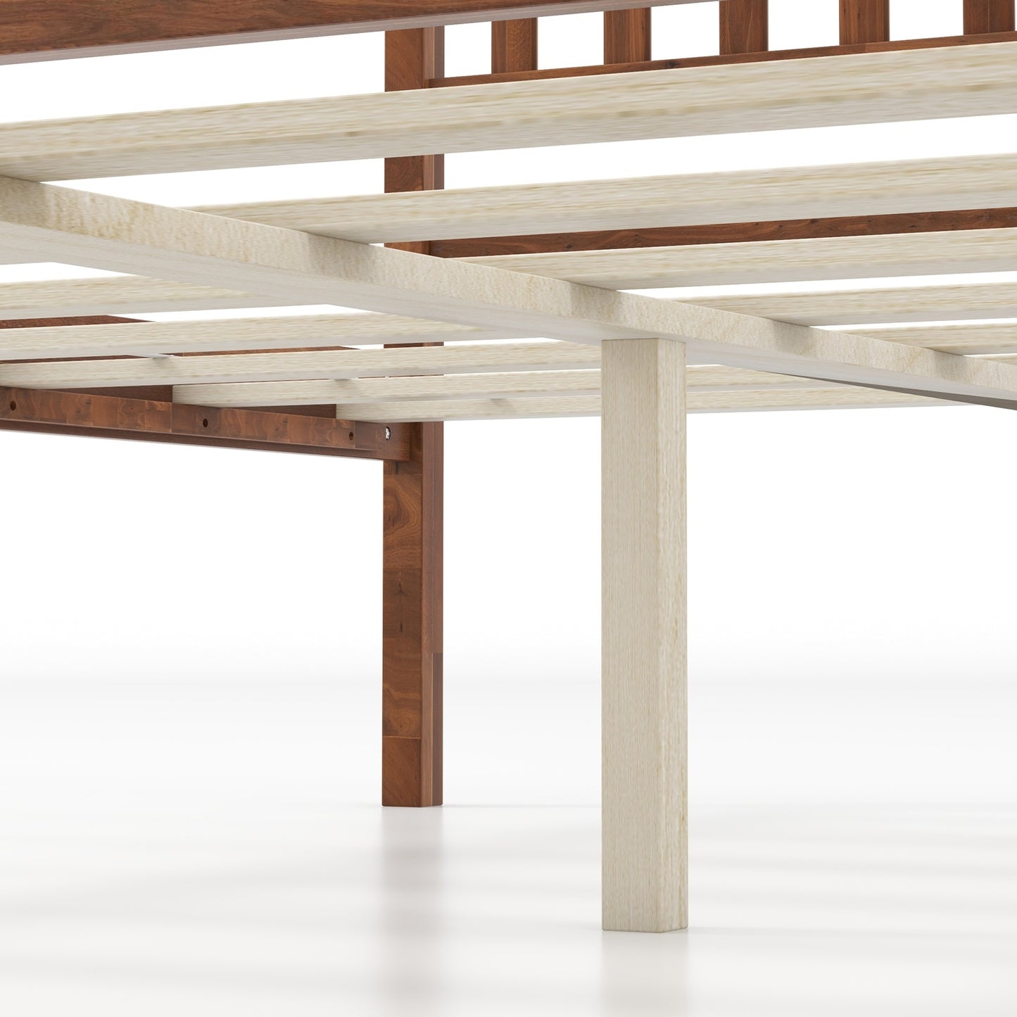 Twin/Full/Queen Size Wood Bed Frame with Headboard and Slat Support-Full Size, Walnut Simple Bed Frame at Gallery Canada