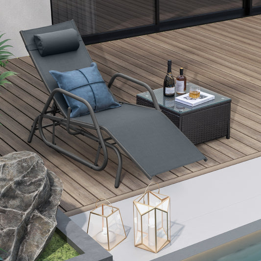 Outdoor Chaise Lounge Glider Chair, Gray Outdoor Seating & Patio Chairs Gray at Gallery Canada