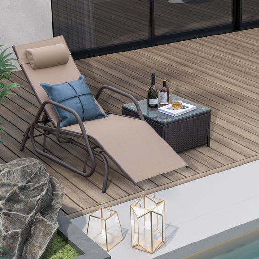 Outdoor Chaise Lounge Glider Chair, Rustic Brown Outdoor Seating & Patio Chairs Rustic Brown at Gallery Canada