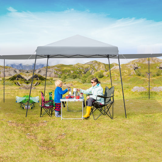 10x10FT Pop-Up Canopy Tent With Sidewalls, Awnings, Gray Canopies Gray at Gallery Canada