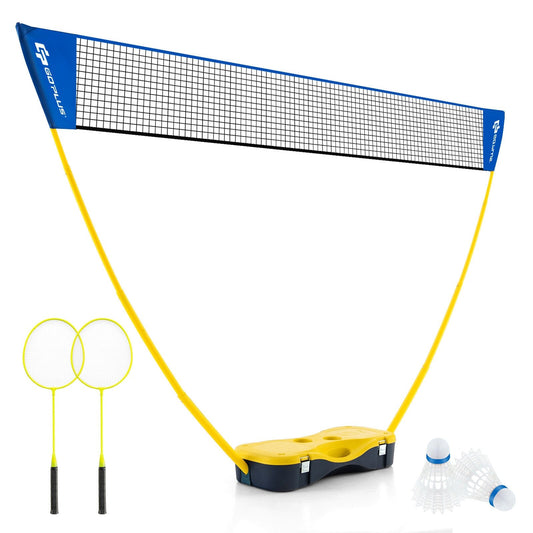 Portable Badminton Set Outdoor Sport Game Set with 2 Shuttlecocks, Multicolor