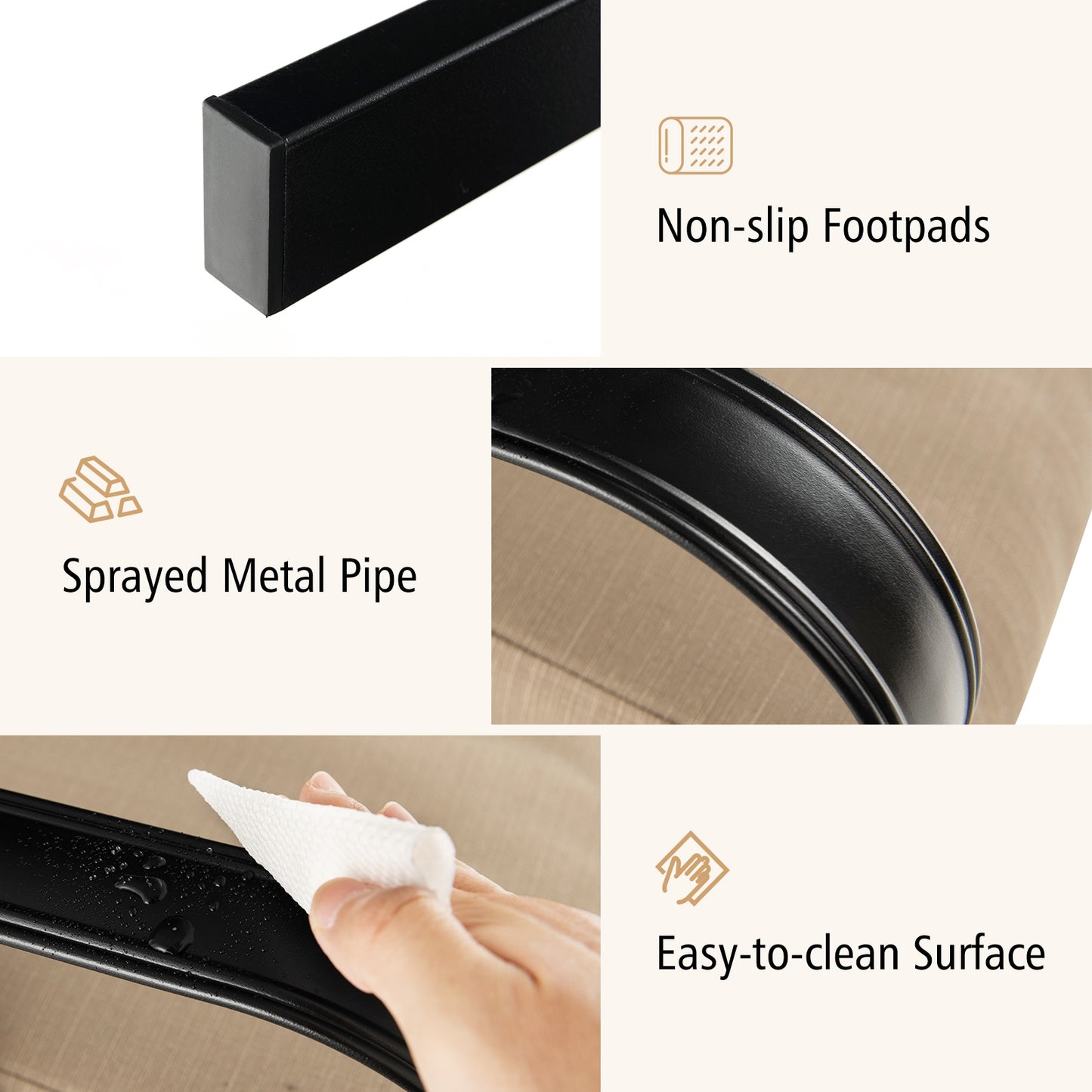 Patio Glider Rocking Chair with Thick Cushion and Curved Armrest, Tan Patio Rocking Chairs & Gliders at Gallery Canada