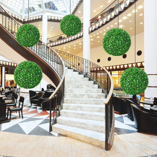2 PCS Artificial Topiary Balls, 19.5 Inch, Green Faux Plants Green at Gallery Canada