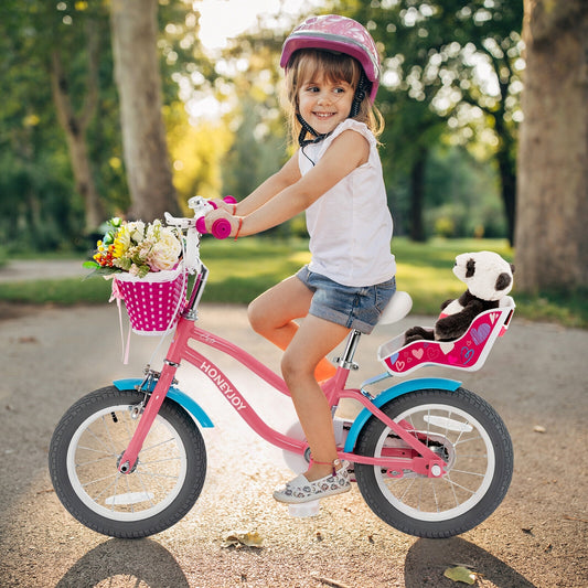 Kids Bicycle With Training Wheels, Basket, 14 Inches, Pink Kids Bike Pink at Gallery Canada