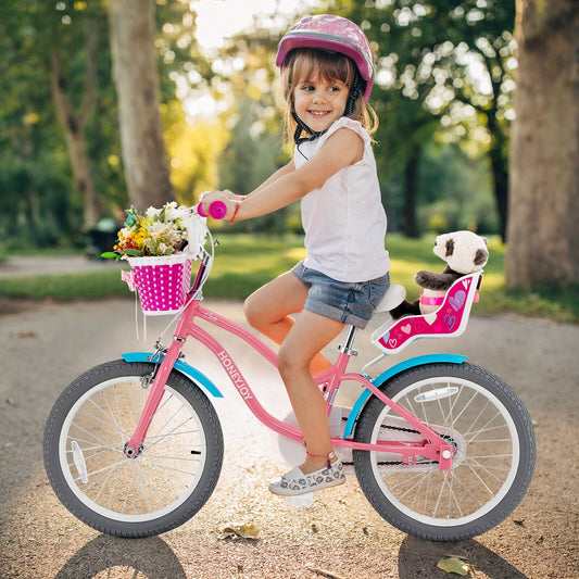 Kids Bicycle With Training Wheels, Basket, 18 Inches, Pink Kids Bike Pink at Gallery Canada