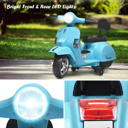 6V Kids Ride On Vespa Scooter Motorcycle for Toddler, Light Blue at Gallery Canada