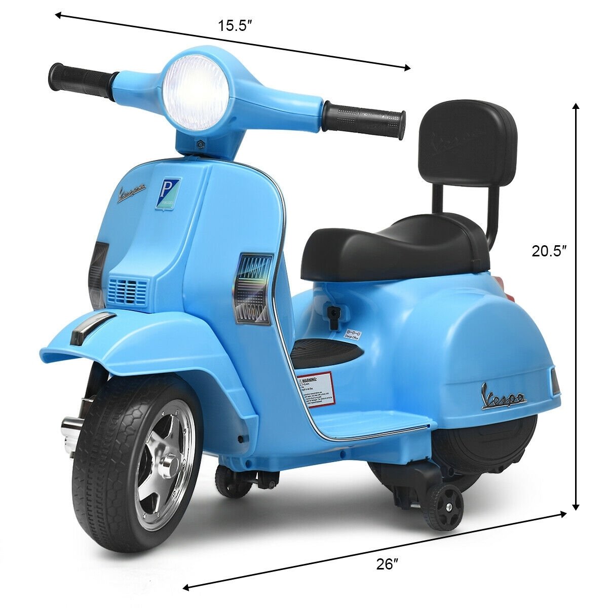 6V Kids Ride On Vespa Scooter Motorcycle for Toddler, Dark Blue at Gallery Canada