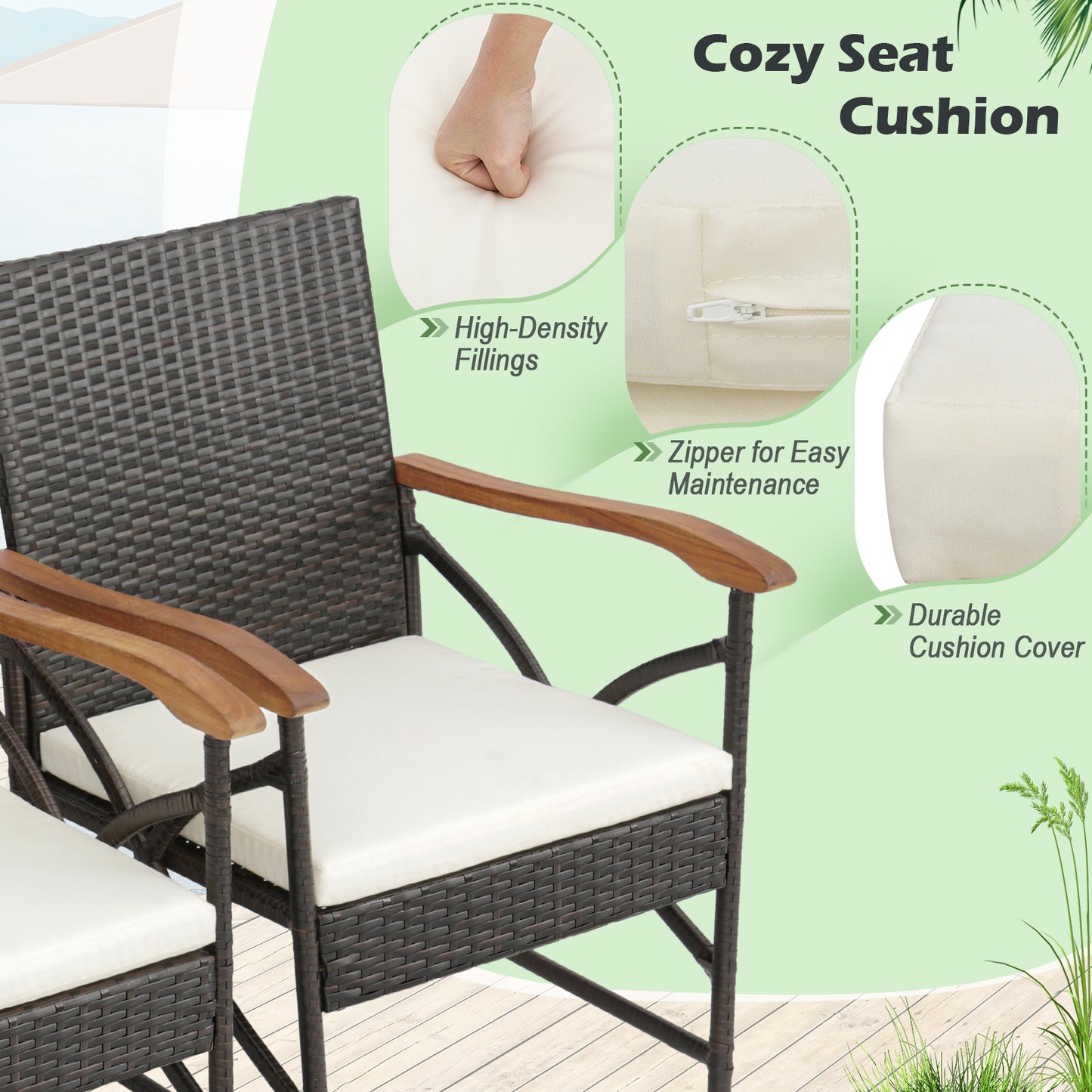 5-Piece Outdoor Dining Set, Acacia Wood Table, Brown Patio Dining Sets at Gallery Canada