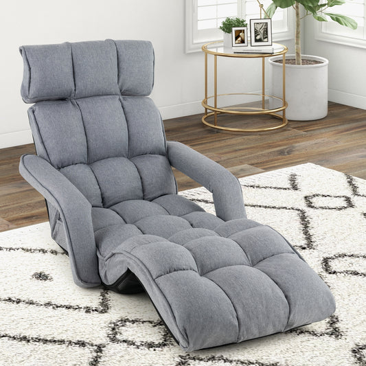 6-Position Adjustable Floor Chair, Gray Floor Chairs Gray at Gallery Canada