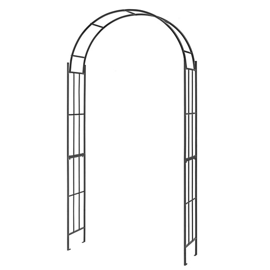 7.5 Feet Metal Garden Arch for Climbing Plants and Outdoor Garden Decor, Black