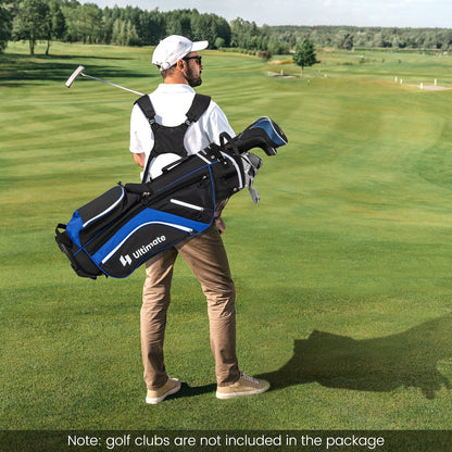 Lightweight Golf Stand Bag with 14 Way Top Dividers and 6 Pockets, Blue at Gallery Canada