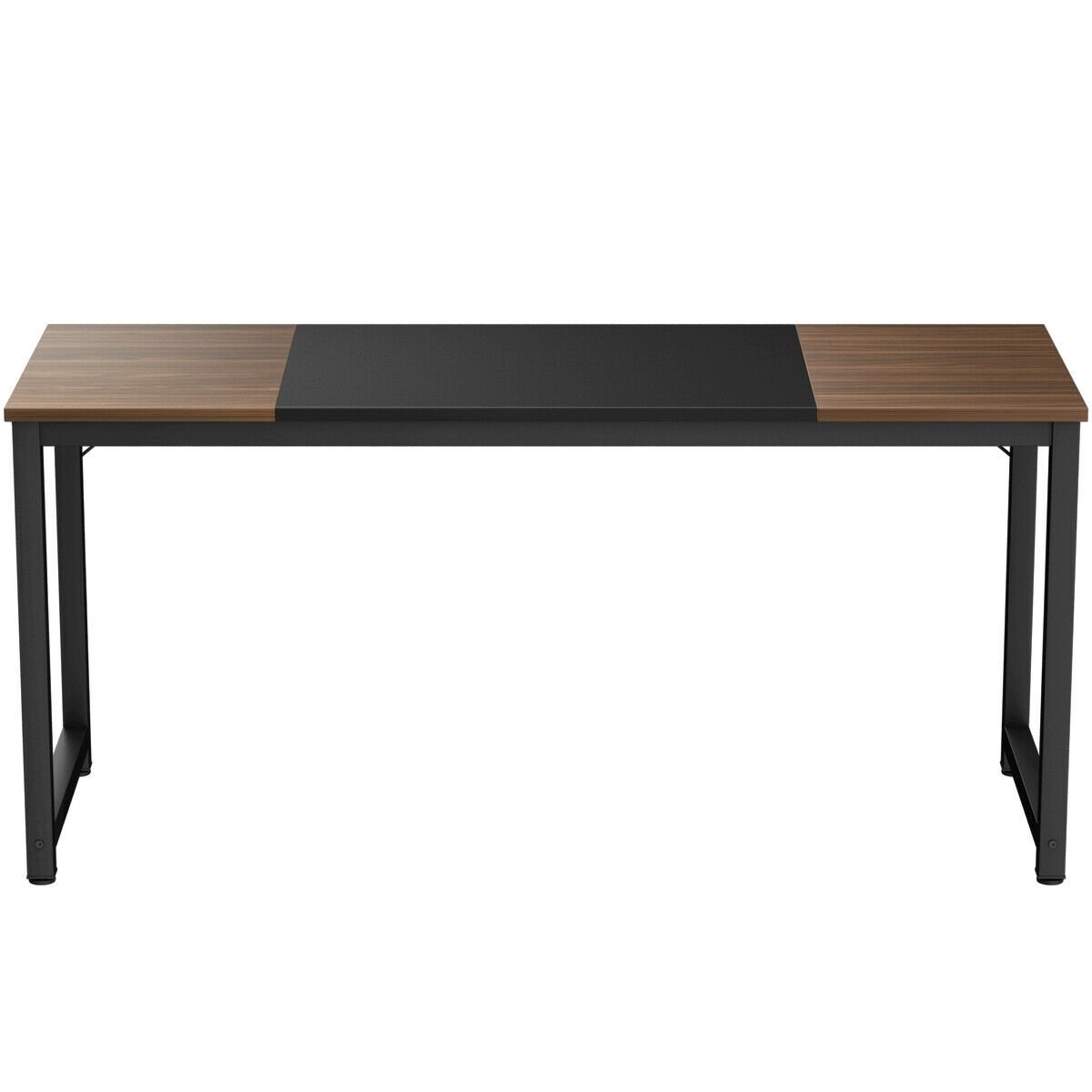 63" Rectangular Dining Room Table with Solid Metal Frame-Desktop + Frame, Black