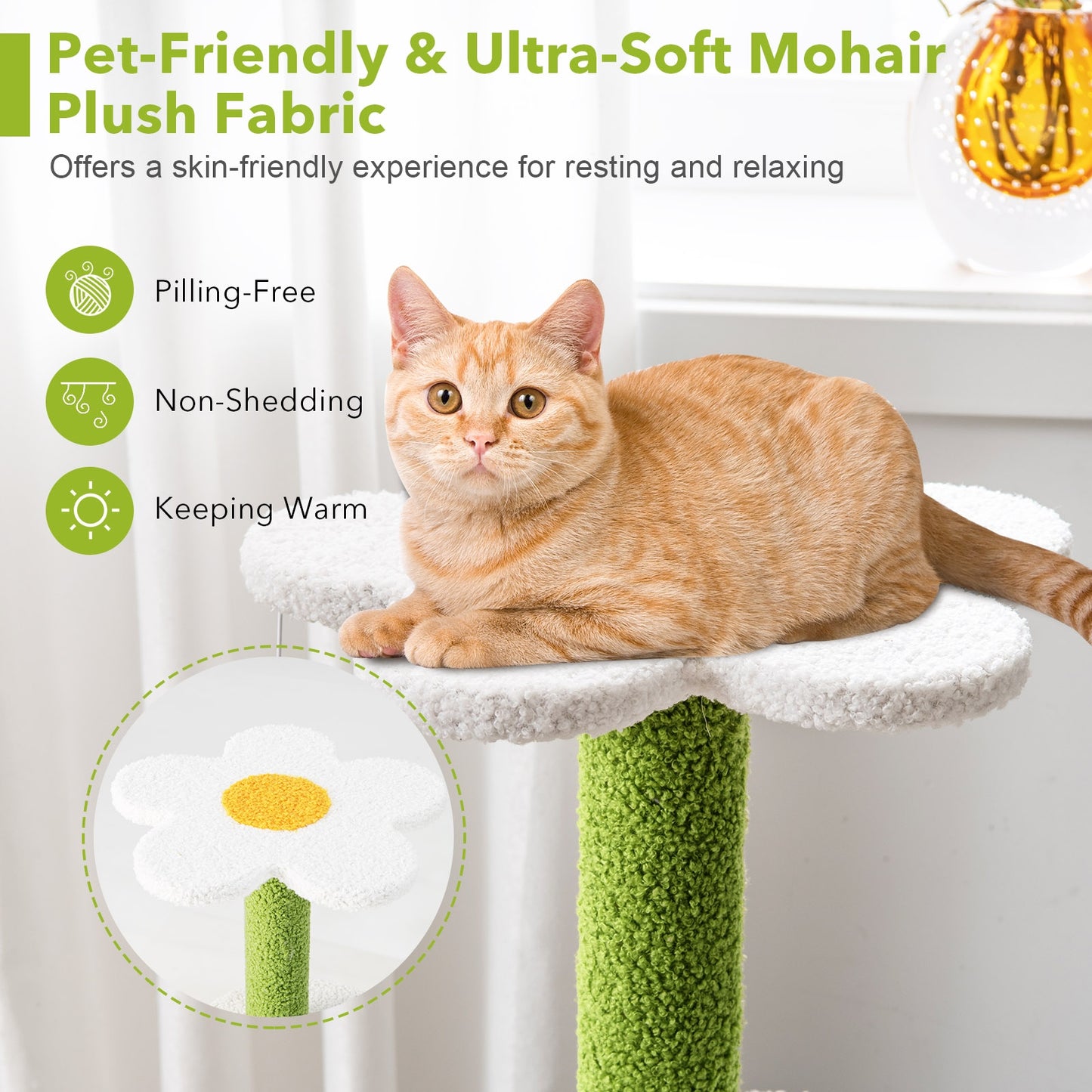 34.5 Inch 4-Tier Cat Tree With Jingling Balls, Condo, Blue Cat Trees Condos & Scratchers at Gallery Canada