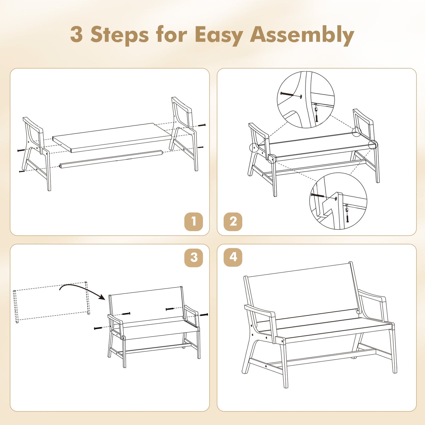 Outdoor Acacia Wood Bench With Backrest And Armrests Outdoor Benches at Gallery Canada
