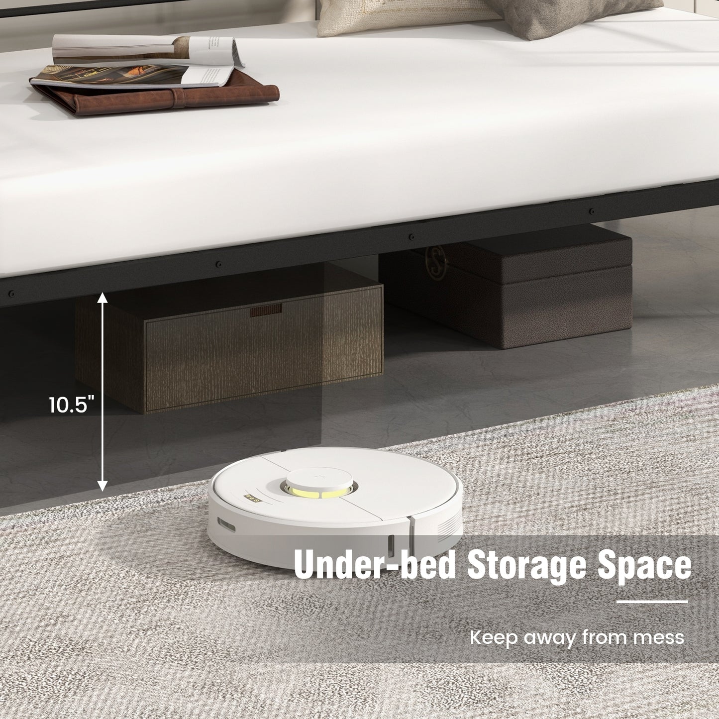 Twin Size Metal Daybed Sofa Bed Frame with Armrests and Backrest, Black Simple Bed Frame at Gallery Canada