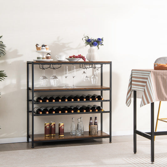 5-Tier Wine Rack Table With Glasses Holder Wine Racks Options at Gallery Canada