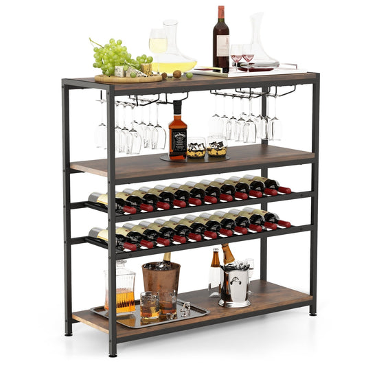 5-tier Wine Rack Table with Glasses Holder at Gallery Canada