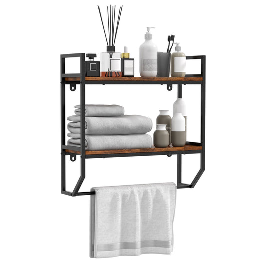 Over the Toilet Shelf Wall Mounted with Metal Frame for Bathroom, Black at Gallery Canada