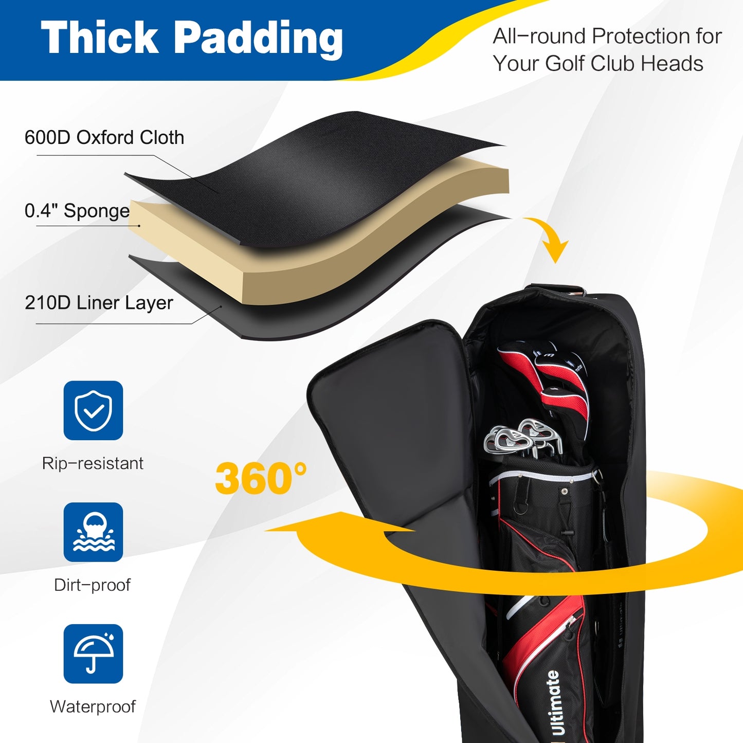 Soft-Sided Golf Travel Bag With Wheels, Black Golf at Gallery Canada