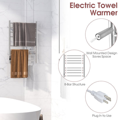 Electric Towel Warmer Rack, Silver