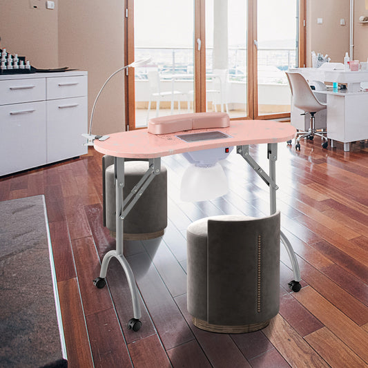 Manicure Nail Table With Bendable USB LED Lamp, Pink Massage Pink at Gallery Canada