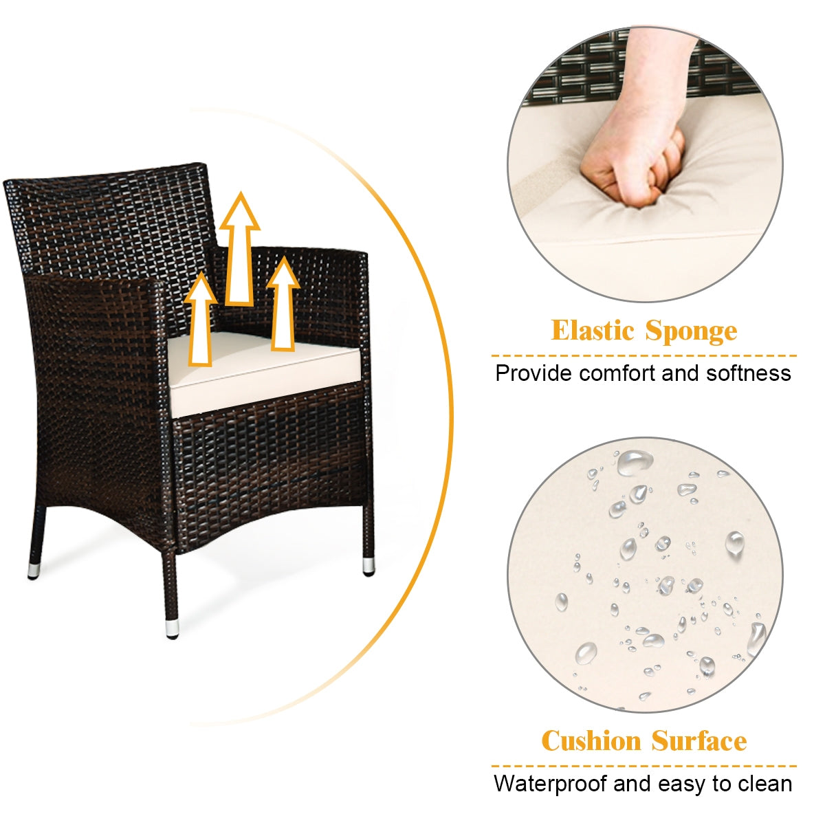 4 Piece Outdoor Rattan Sofa Set, Glass Coffee Table, Gray, Beige Patio Conversation Sets at Gallery Canada