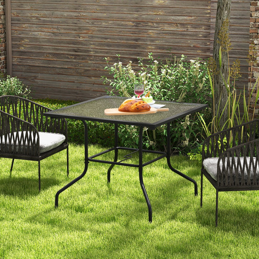 35 x 35 Inch Patio Dining Table, With Umbrella Hole, Black Patio Dining Tables Black at Gallery Canada